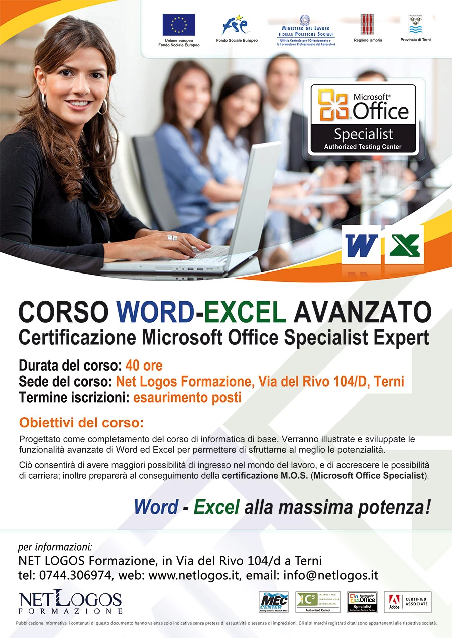 Corso Microsoft Word Excel avanzato
